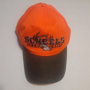 Scheels Deer Camp Blaze Orange Hunting Strap Adjustable Cap/Hat